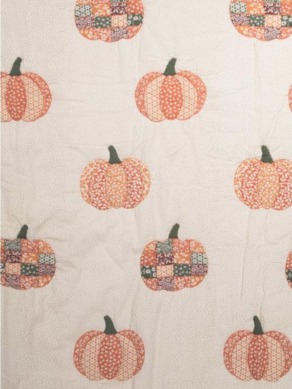 MADE IN INDIA Pumpkin Quilted Vintage Look Throw - Picture 2 of 4